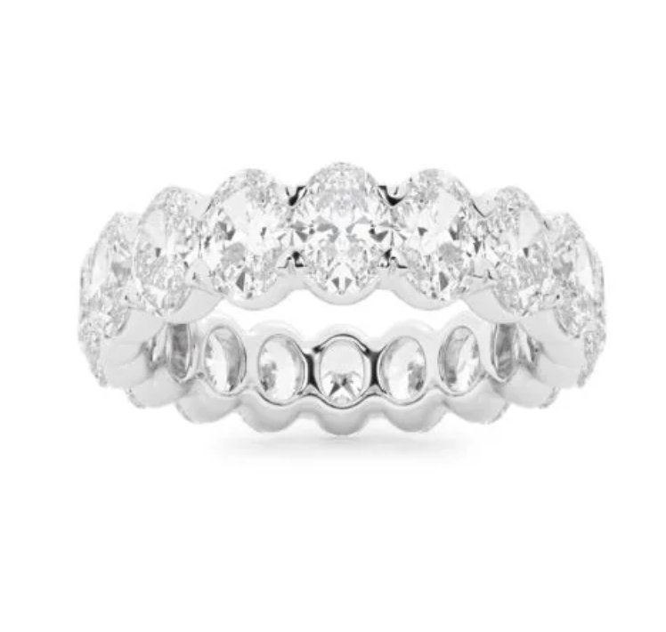 Certified Lab Grown Oval Cut Diamond Eternity Ring