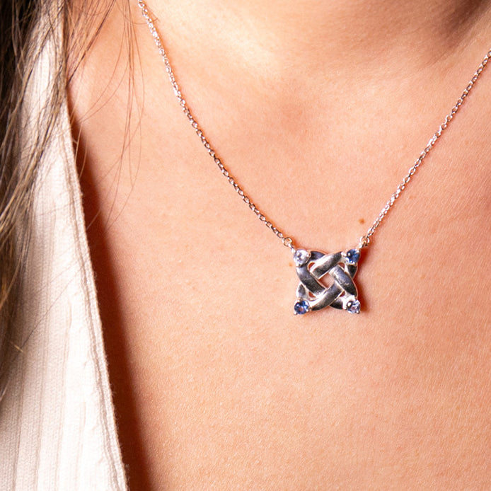 VHL Alliance Pendant in Blue Sapphire and Blue Topaz, Medium
