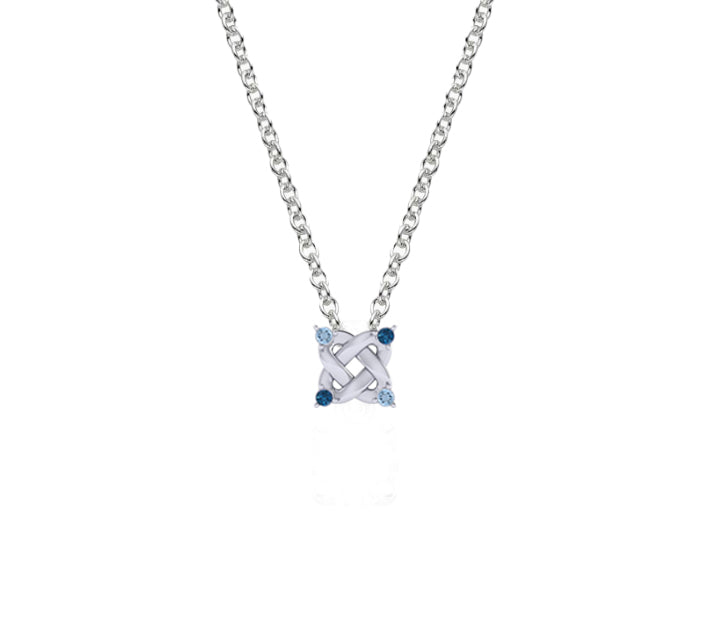 VHL Alliance Pendant in Blue Sapphire and Blue Topaz, Medium