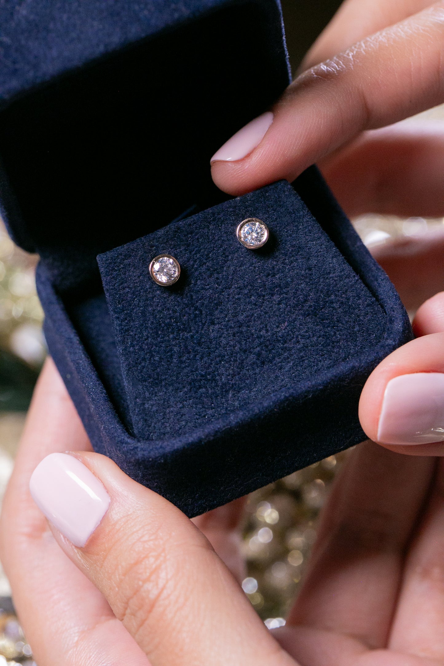 Certified Lab Grown Diamond Bezel Stud Earrings