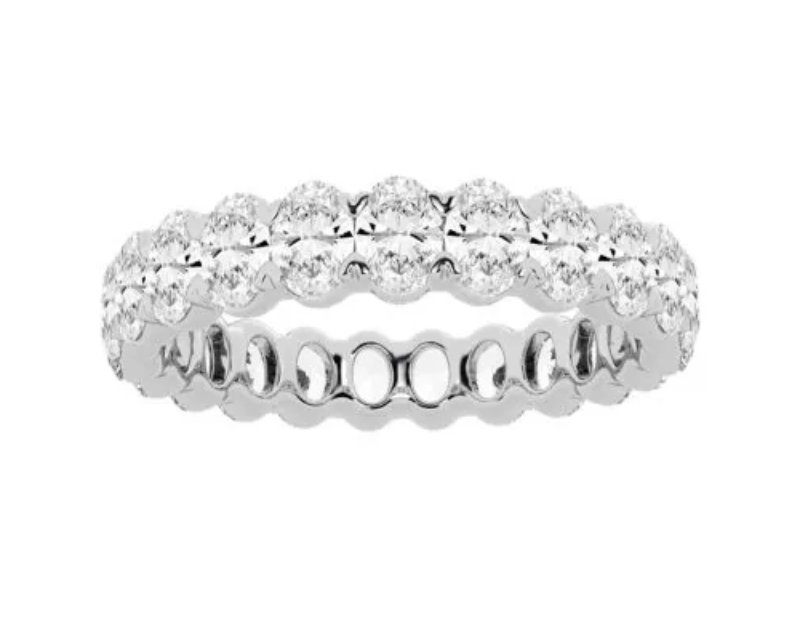 Certified Lab Grown Oval Cut Diamond Eternity Ring