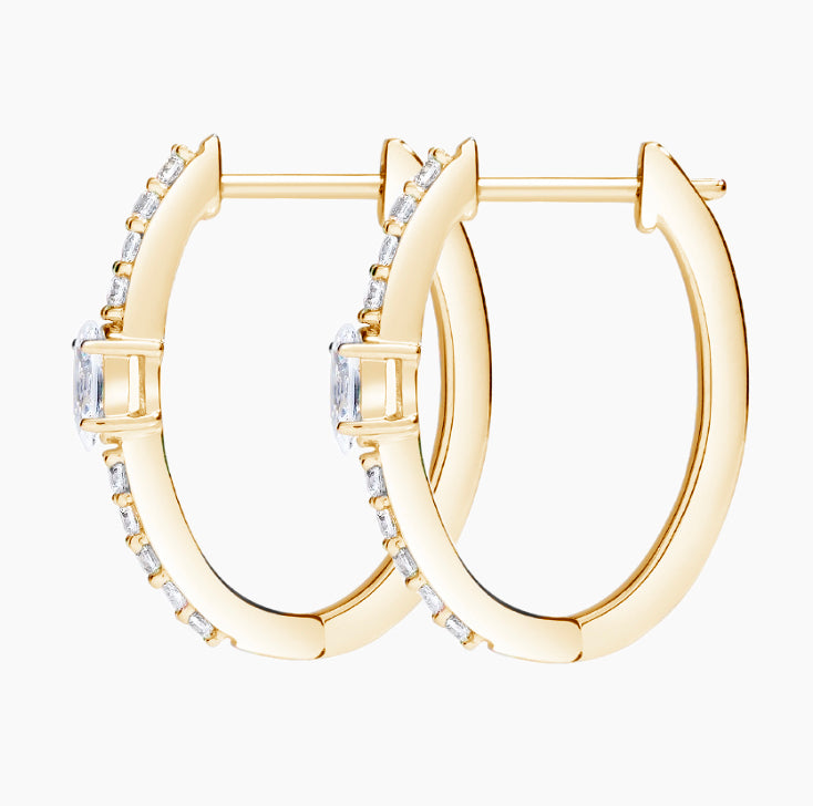 Elliptical Diamond Hoops