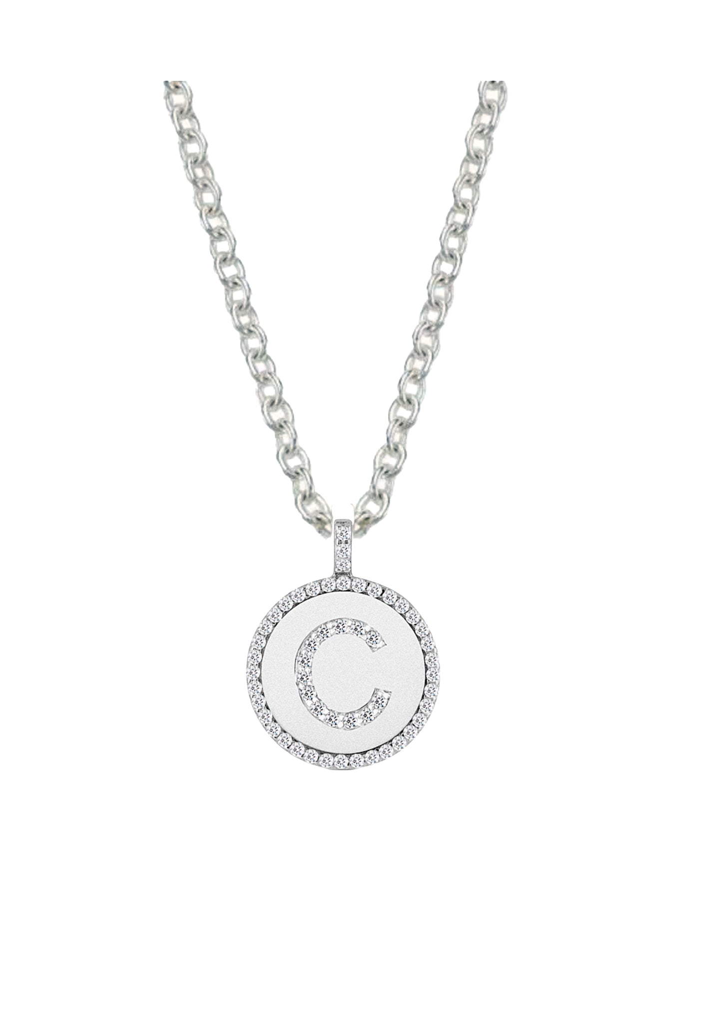 Diamond Initial Talisman Medallion