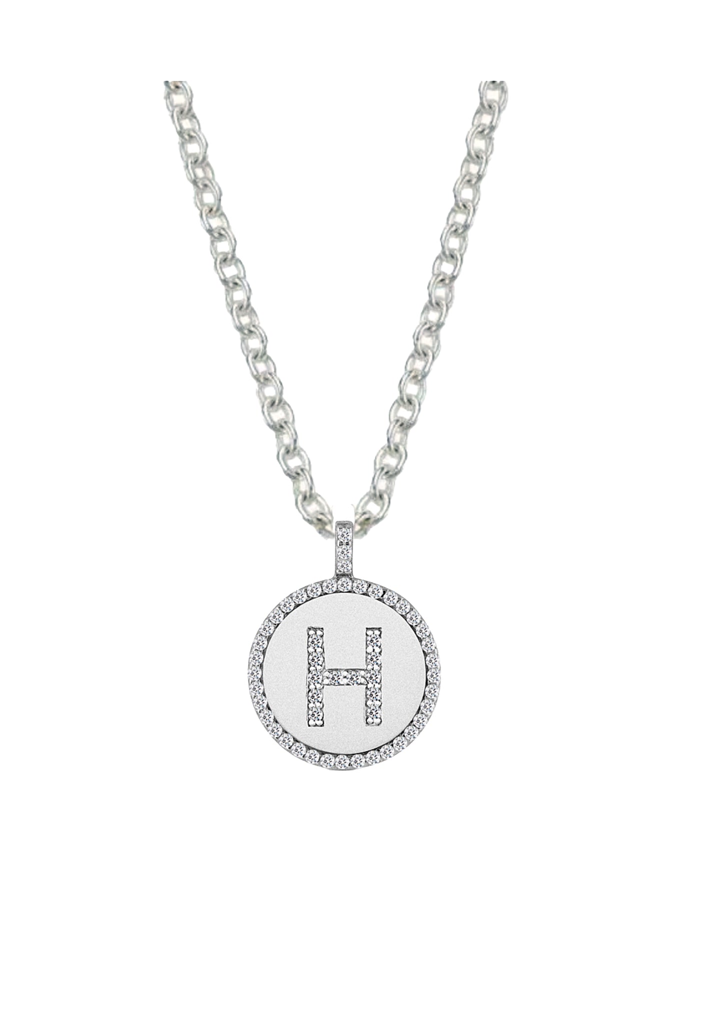 Diamond Initial Talisman Medallion