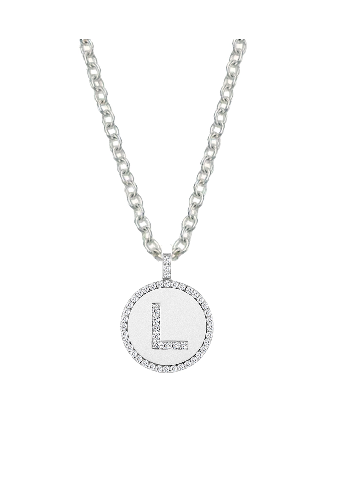 Diamond Initial Talisman Medallion