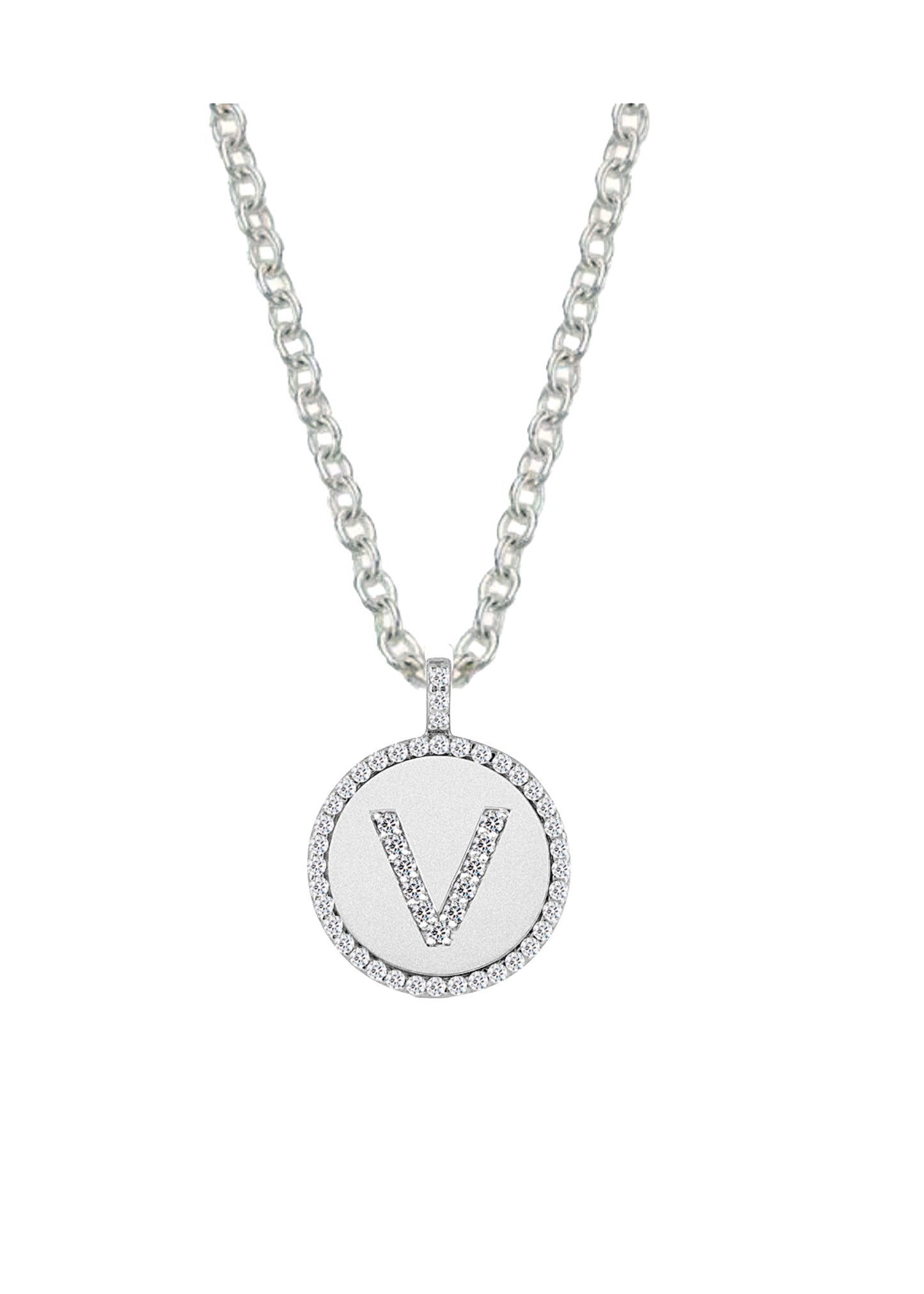 Diamond Initial Talisman Medallion