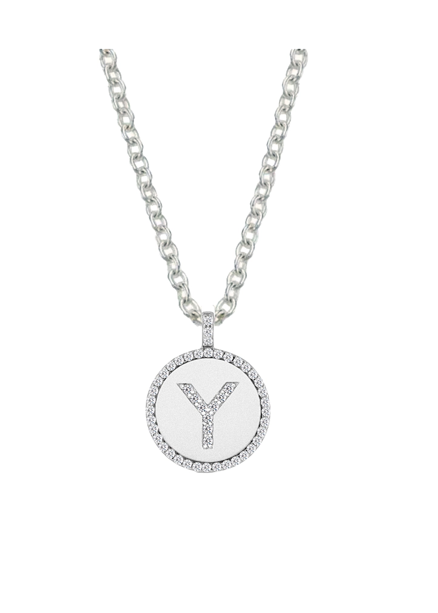 Diamond Initial Talisman Medallion