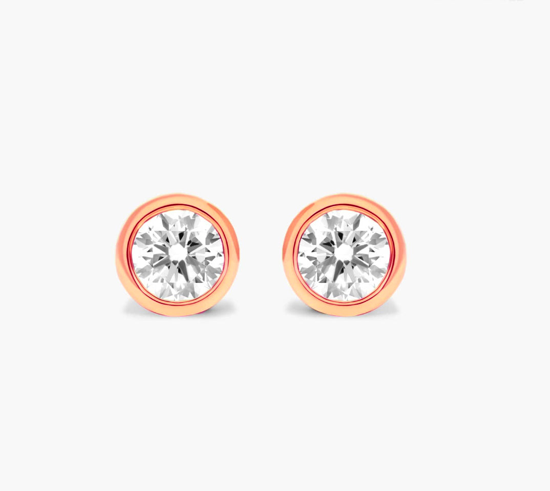 Diamond Bezel Stud Earrings