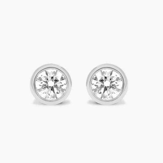 Diamond Bezel Stud Earrings