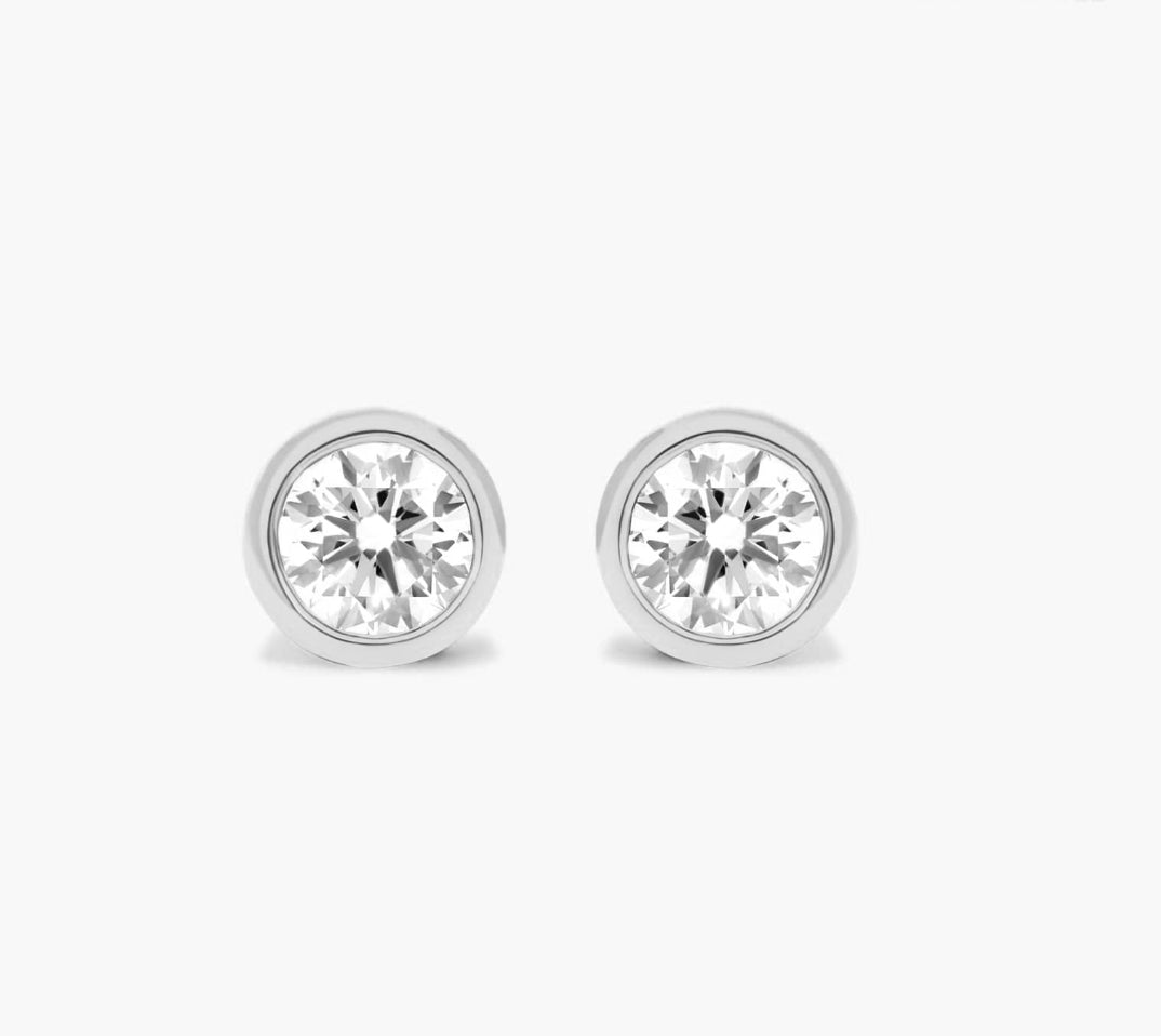 Certified Lab Grown Diamond Bezel Stud Earrings