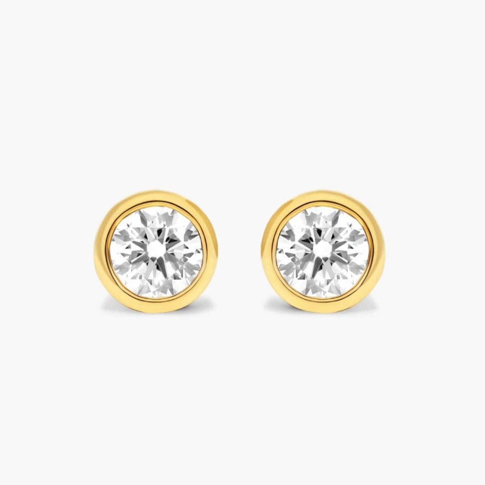 Certified Lab Grown Diamond Bezel Stud Earrings