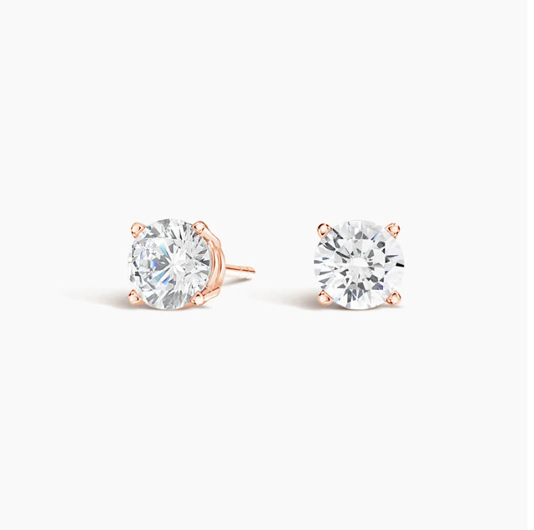 Diamond Martini Prong Stud Earrings