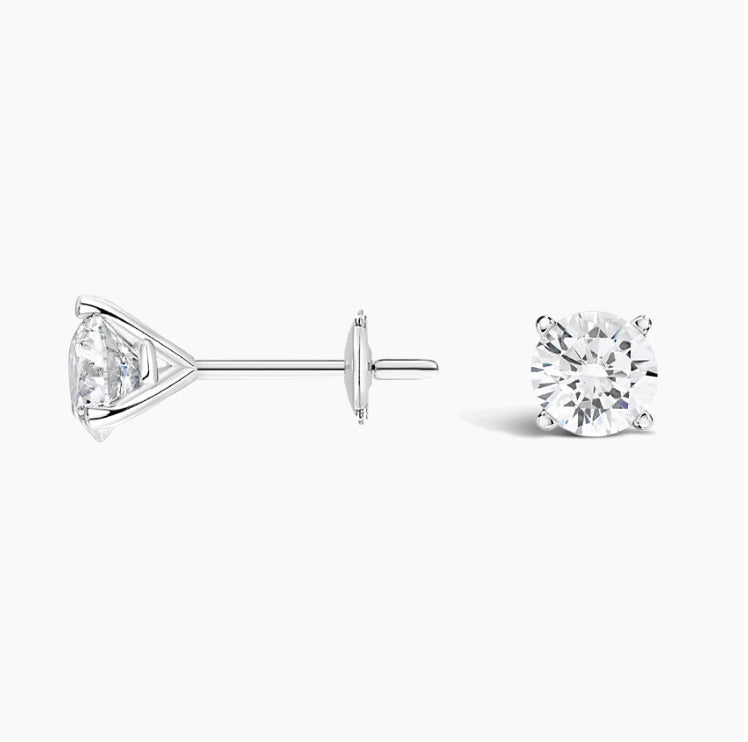 Diamond Martini Prong Stud Earrings