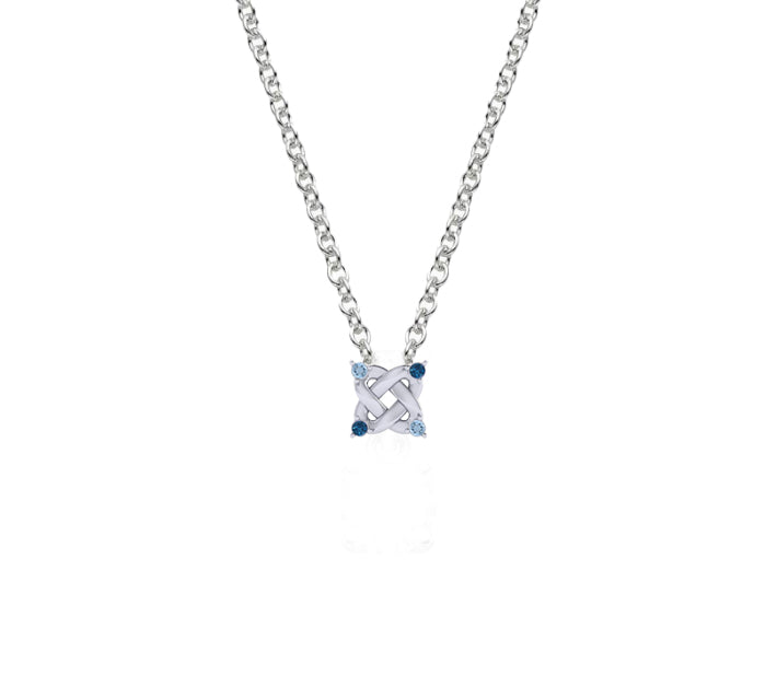 VHL Alliance Pendant in Blue Sapphire and Blue Topaz, Small