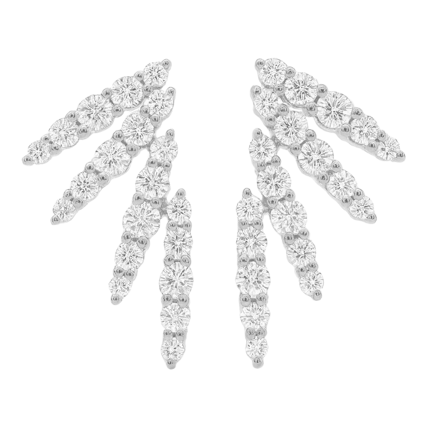 Angel Wings Diamond Earrings, White Gold