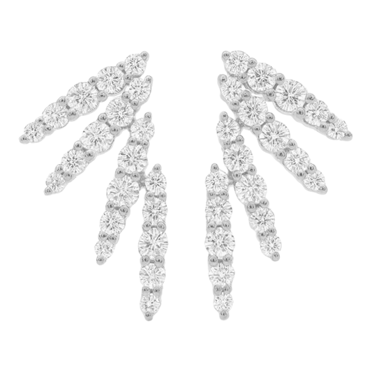 Angel Wings Diamond Earrings, White Gold