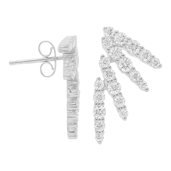 Angel Wings Diamond Earrings, White Gold