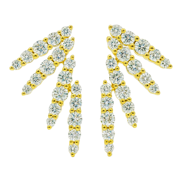 Angel Wings Diamond Earrings, Yellow Gold