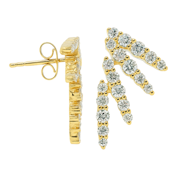 Angel Wings Diamond Earrings, Yellow Gold