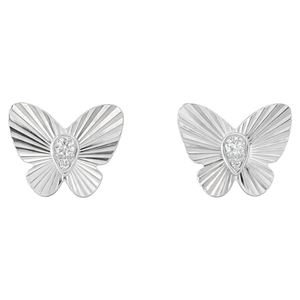 Butterfly Diamond Earrings, White Gold