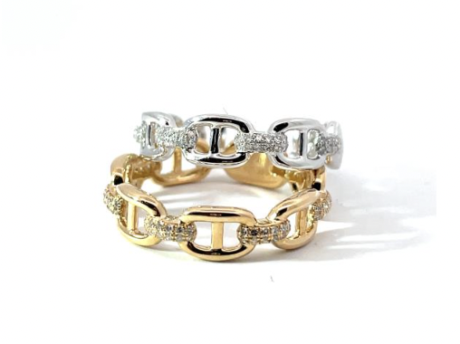 A Pair of Diamond Buckle Rings
