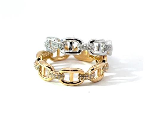 A Pair of Diamond Buckle Rings