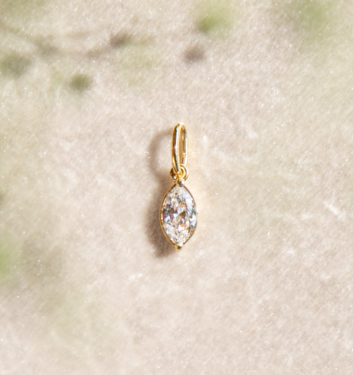 Demi Bezel Marquise Diamond Charm in Yellow Gold