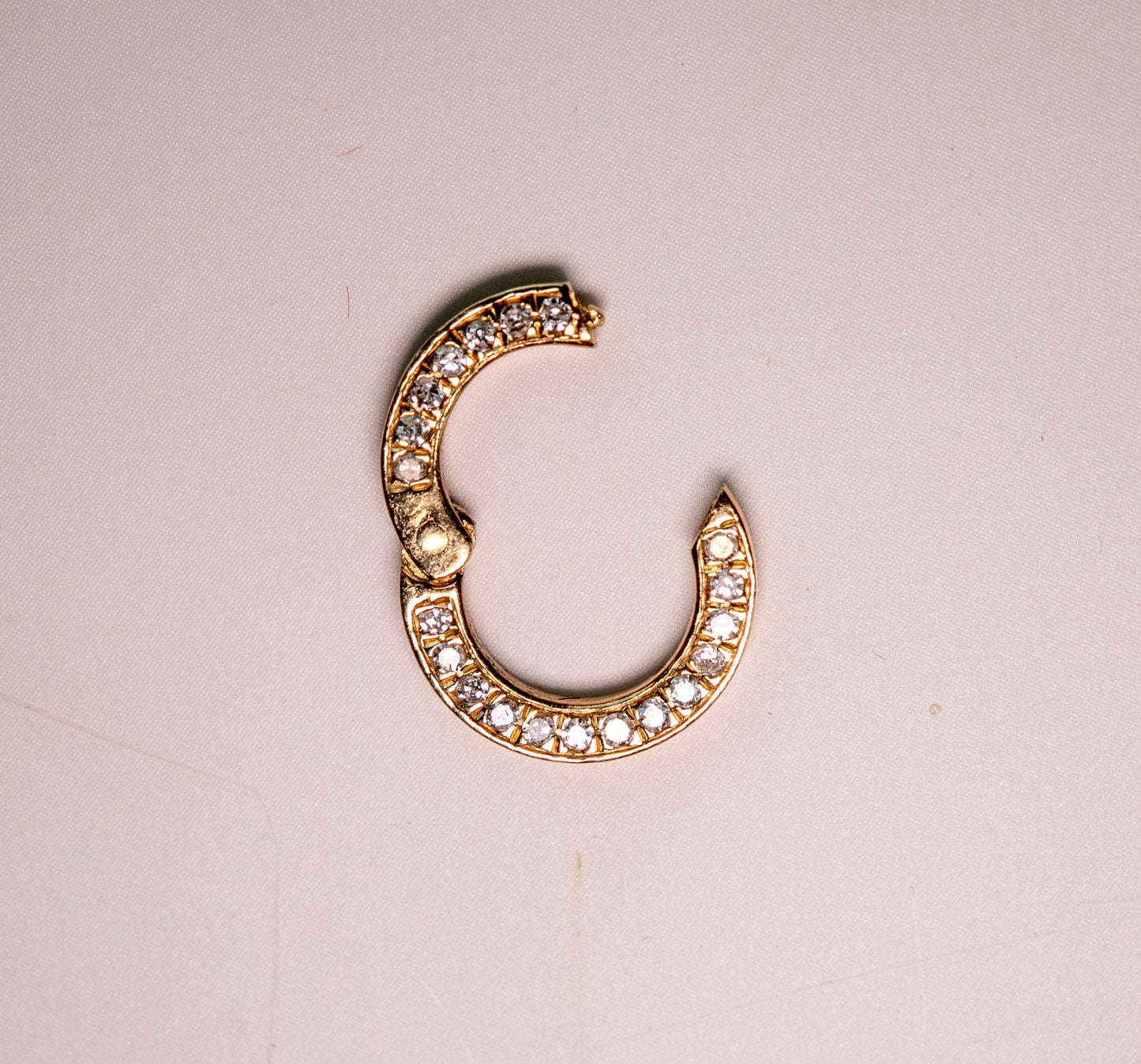 Diamonds and Solid 14Kt Gold Hinged Necklace Lock