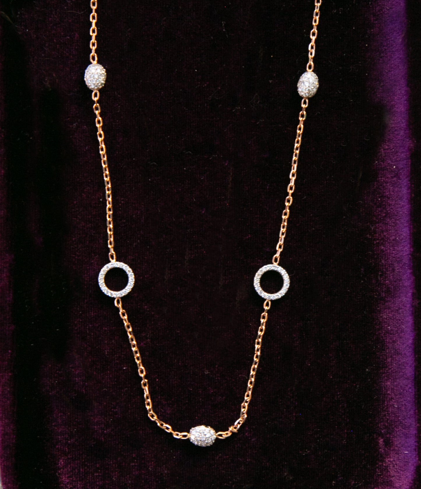 Diamond 'Lucky' Necklace in 14KT Solid Rose Gold