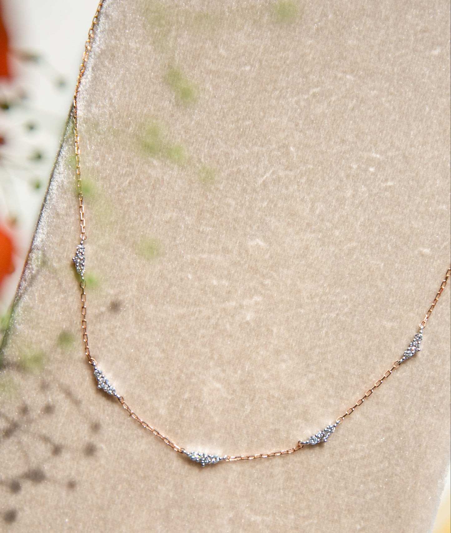 Diamonds on Solid 14kt Rose Gold Chain