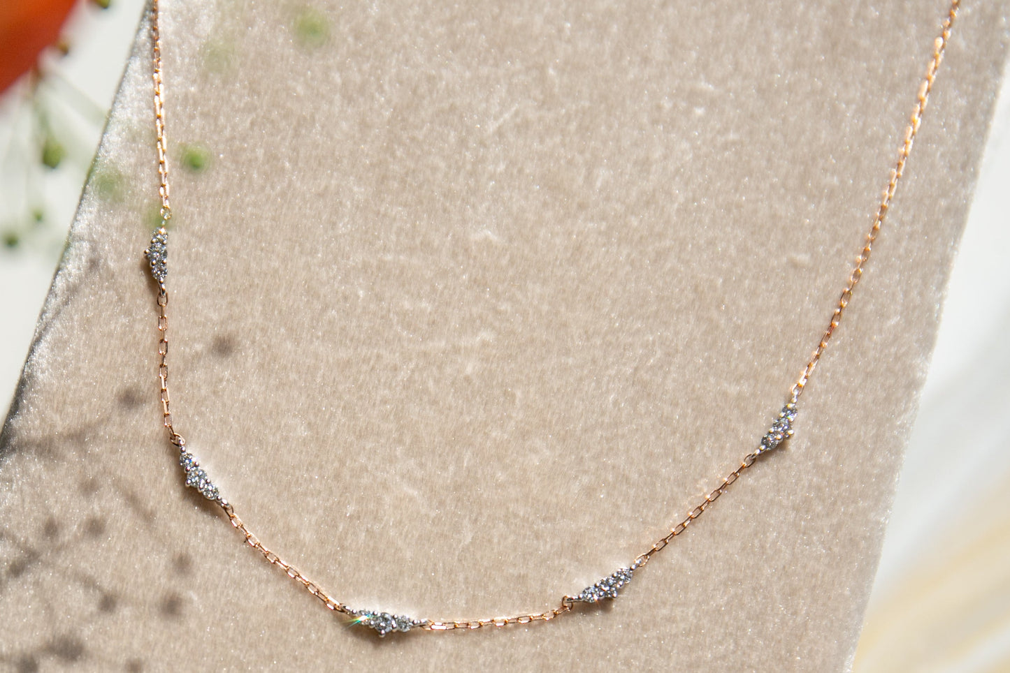 Diamonds on Solid 14kt Rose Gold Chain