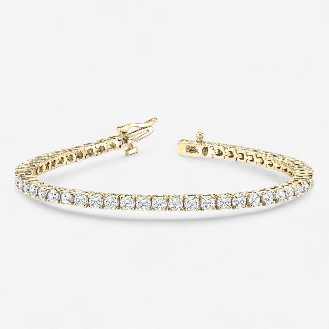 18kt Yellow Gold Natural Diamond Tennis Bracelet