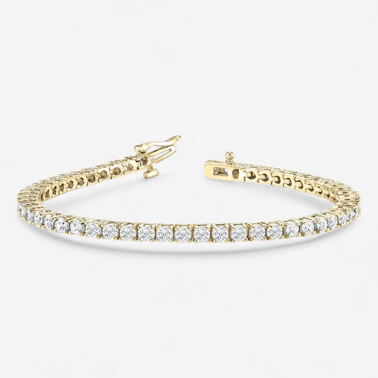 18kt Yellow Gold Natural Diamond Tennis Bracelet