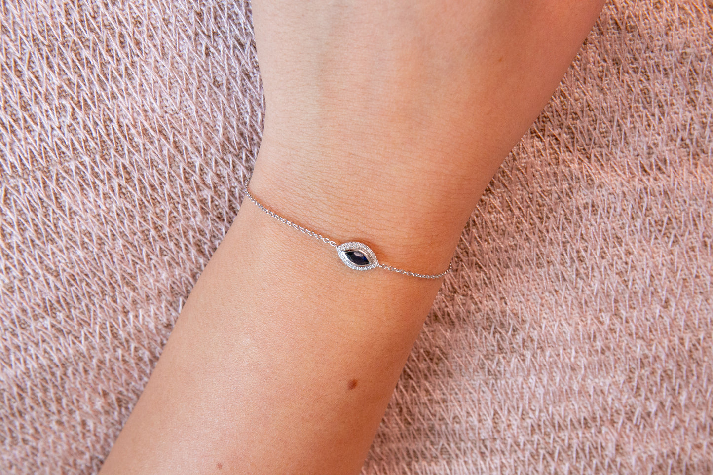 Evil Eye Diamond And Sapphire Bracelet