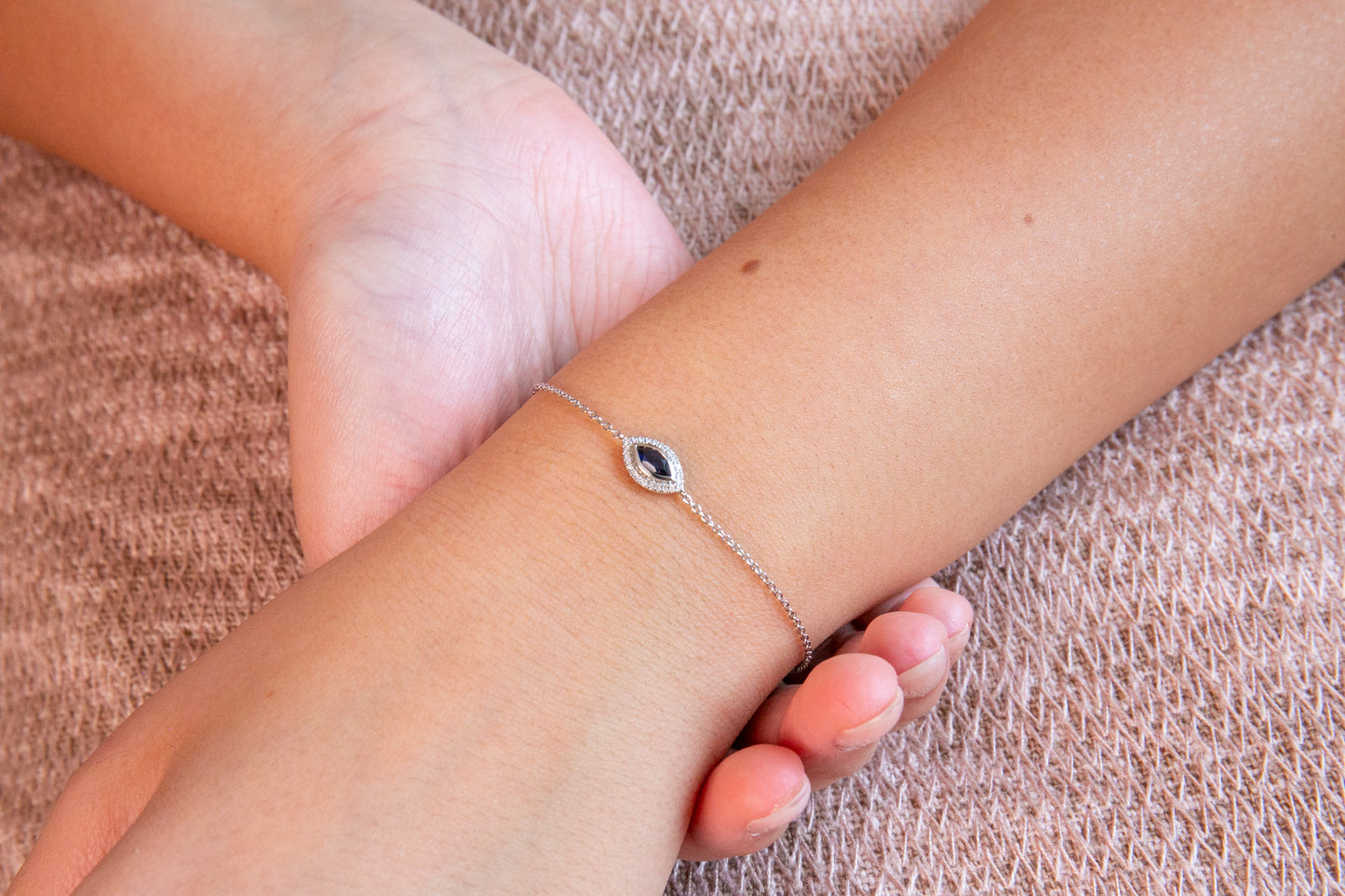 Evil Eye Diamond And Sapphire Bracelet