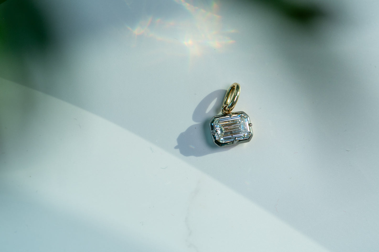 Antique Georgian Style Emerald Diamond Pendant