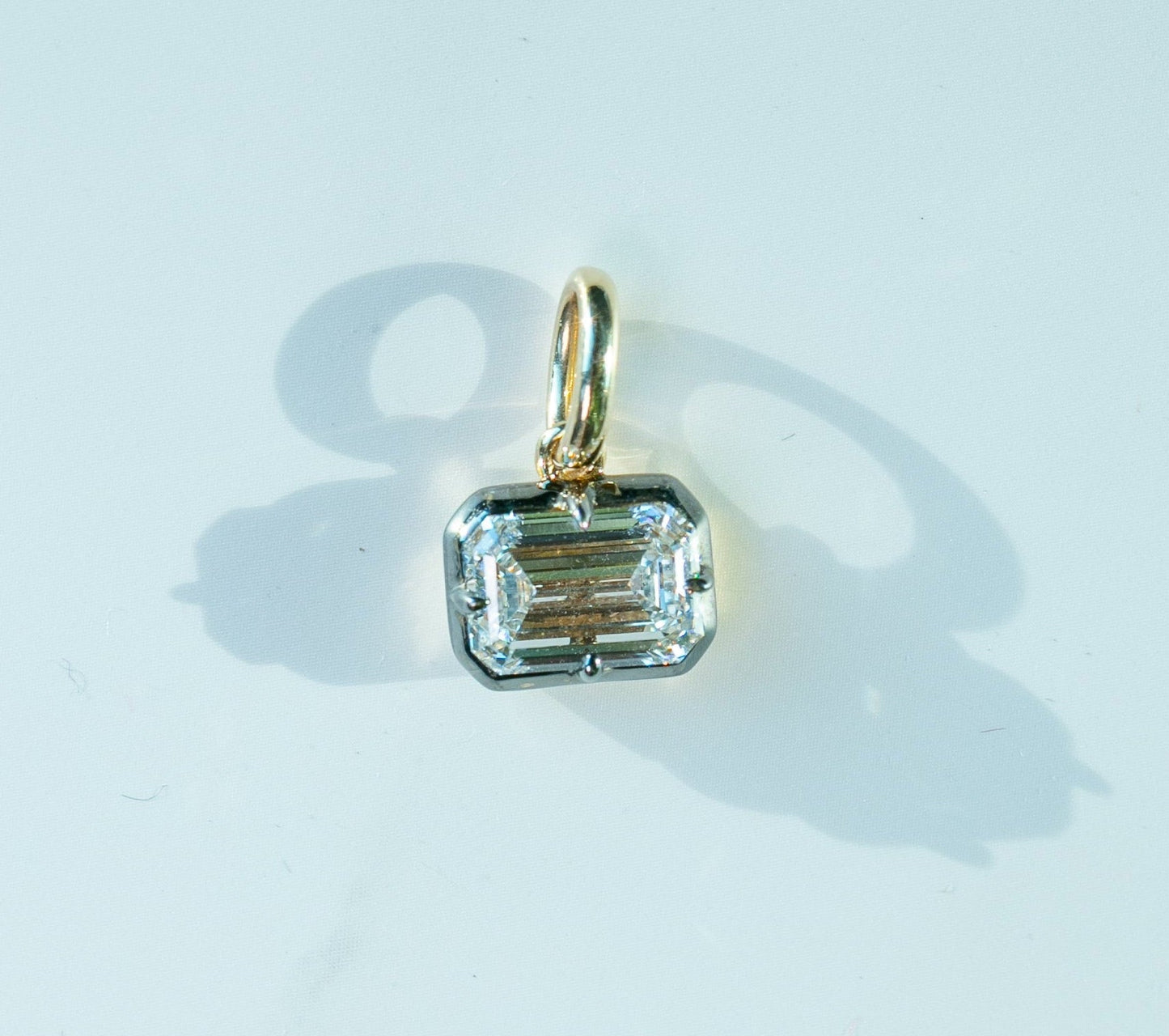Antique Georgian Style Emerald Diamond Pendant