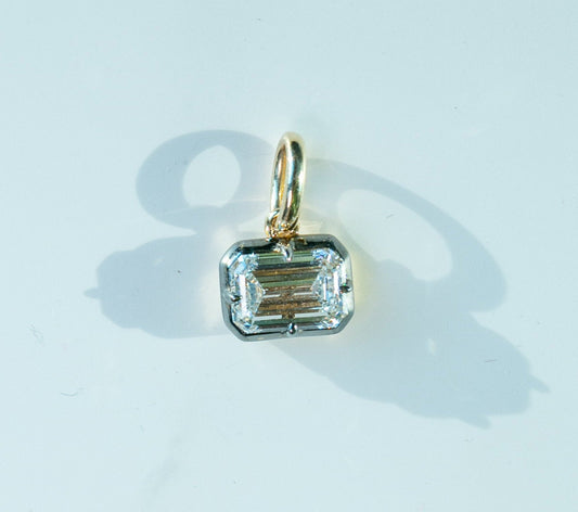 Antique Georgian Style Emerald Diamond Pendant