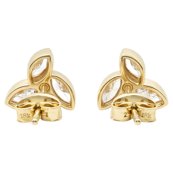 Marquise Bezel Trio Diamond Earrings