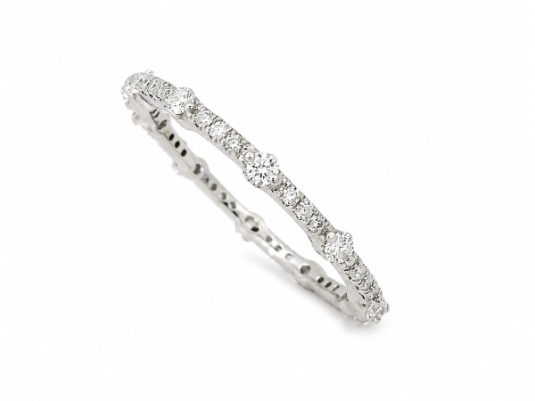 Skinny Diamond Eternity Ring in 18kt Solid White Gold