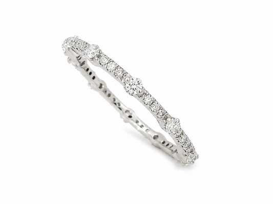 Skinny Diamond Eternity Ring in 18kt Solid White Gold